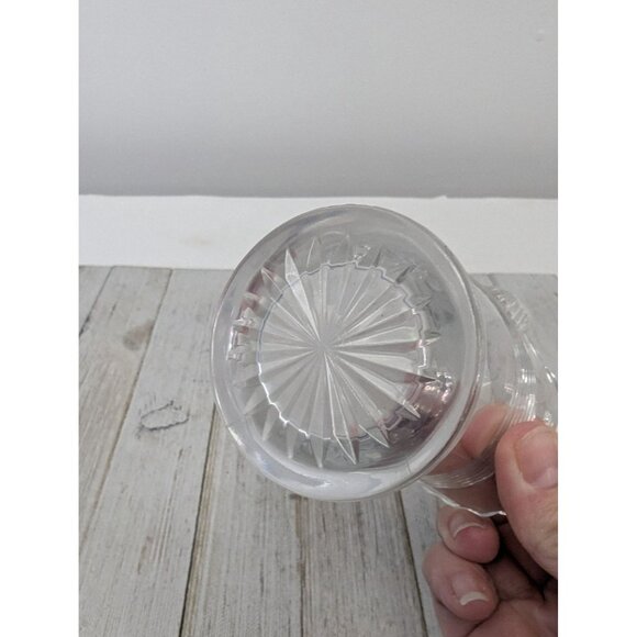 Duncan & Miller Glass Basket Etch Clear Feather Handle Brides Vintage - Picture 6 of 9